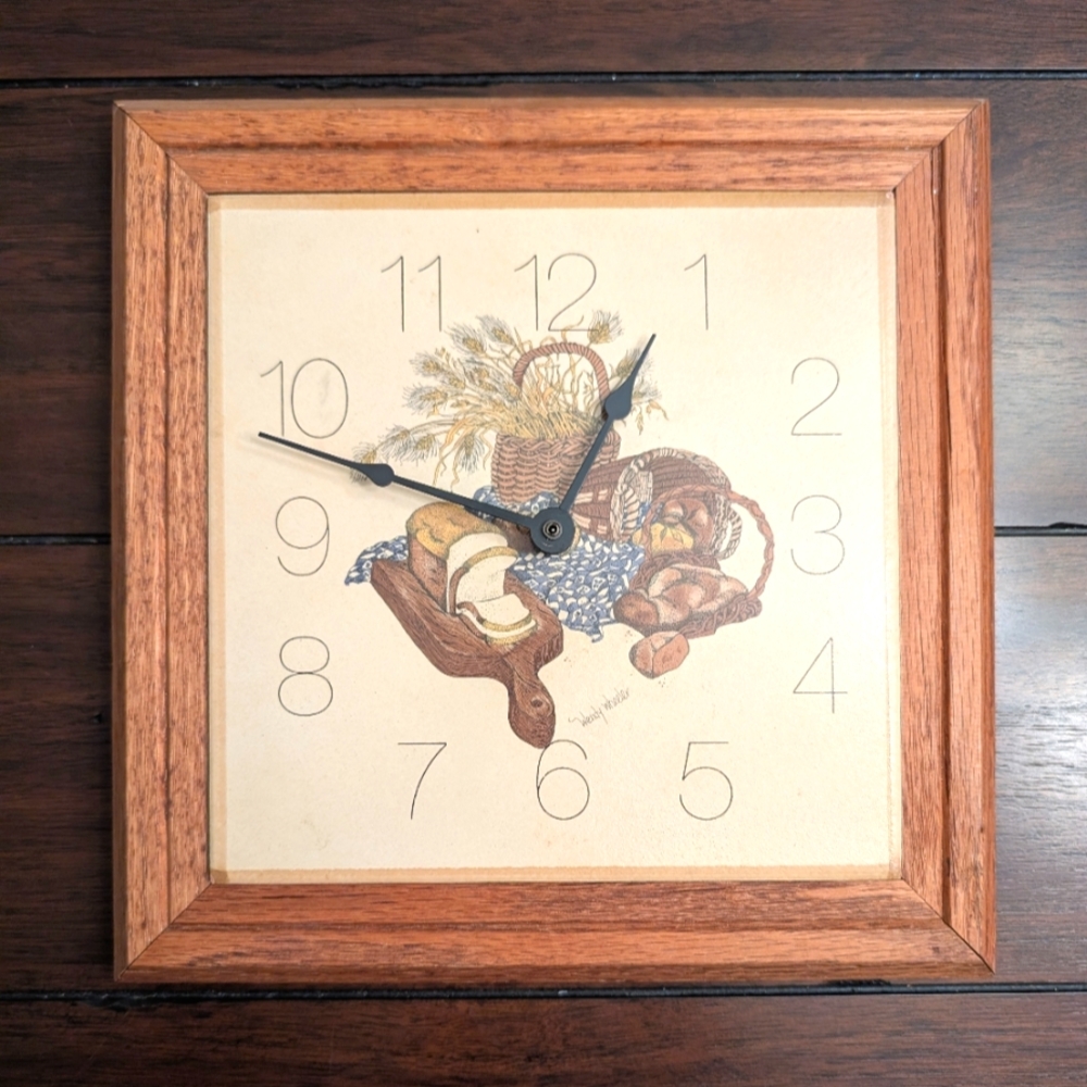Vintage Wendy Wheeler Rustic Wooden Wall Clock